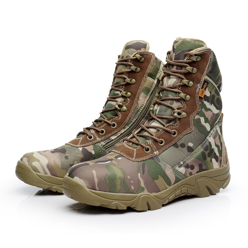 Cross-border source outdoor hiking boots men's delta high-top desert boots camouflage boots panama shoes in stock