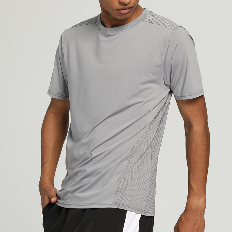 Picture of Nylon Quick-drying Clothes T-shirt Men's Fitness Running Loose Round Neck Summer Ice Silk Training Clothes Base Sports Short-sleeved Men's
