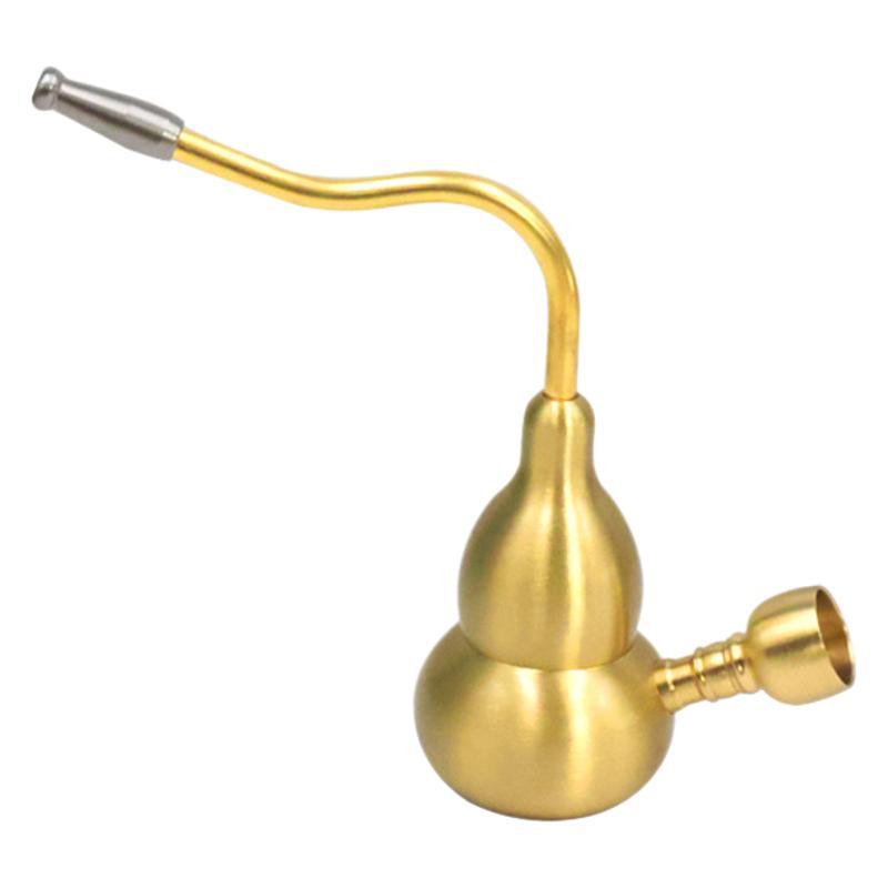 Picture of Brass Gourd Hookah Dual-purpose Water Filter Brass Hookah Bag Four-purpose Men's Hookah Pipe Smoke Ornaments