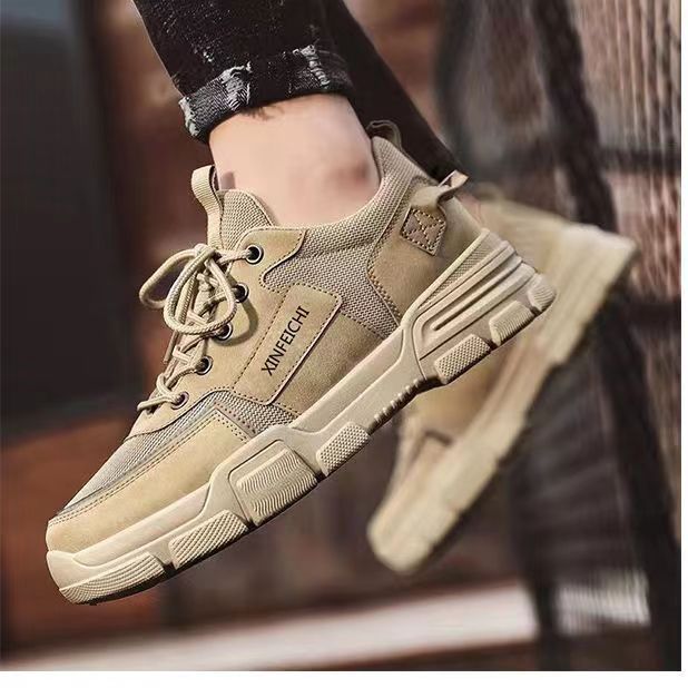 2024 Men's Shoes Outdoor Non-slip Light Work Wear-resistant Black Sneakers Trendy Sports Casual Breathable Labor Protection Trendy Shoes