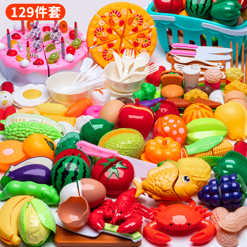 Picture of Children play house simulation kitchen cutting toys girls cooking boys and girls baby cutting fruit cooking set
