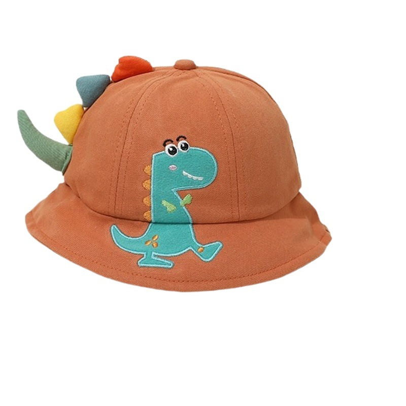 Little Dinosaur Children's Fisherman Hat Spring and Summer Sunscreen Hat for Boys Baby Cute Super Cute Girls Sun Hat