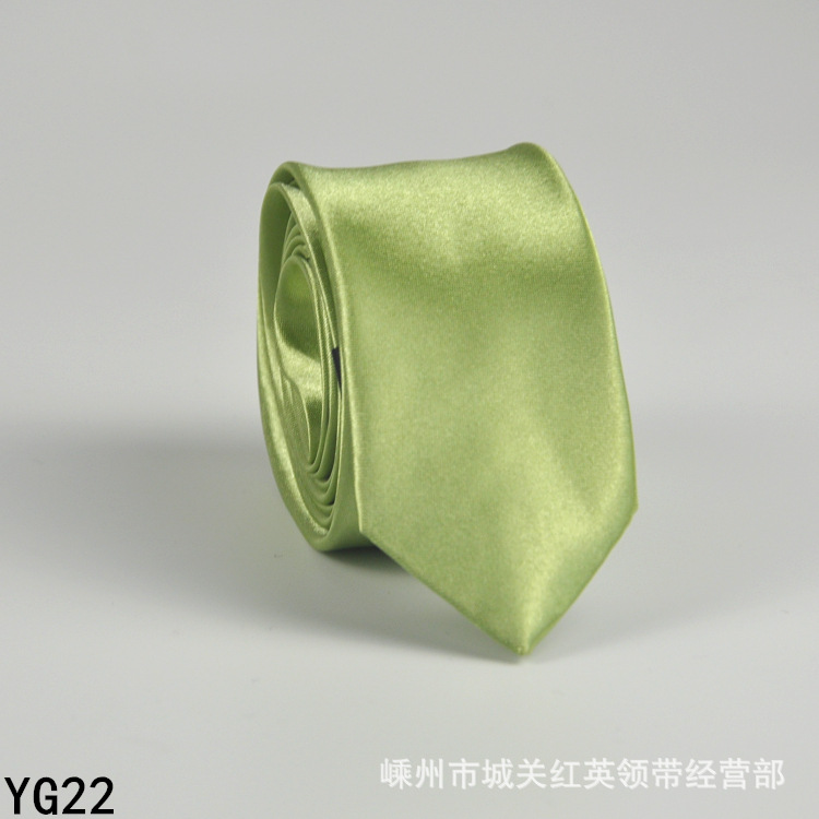 Picture of Solid color tie men's casual 5cm Korean style artificial silk narrow tie for workplace wedding business administrative wholesale