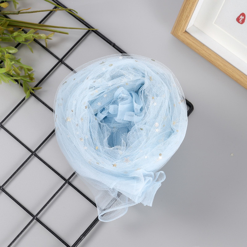 Picture of Can be used for cutting star and moon yarn sequins cloth net red yarn soft veil mesh gauze hand gift decorative gauze star yarn