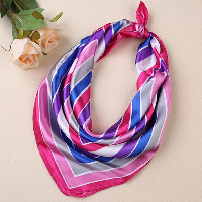 Picture of Small Square Scarf Korean Professional Silks and Satins Versatile Bank Stewardess Train Member Business Fashion Decorative Women's Scarf