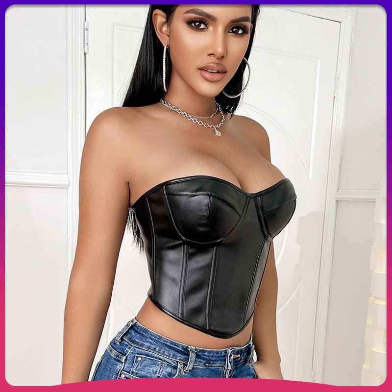 Wearable Summer Hot Sexy Chest Wrap Top Heart-shaped Hourglass Waist Seal No Wear Bra Leather Small Vest
