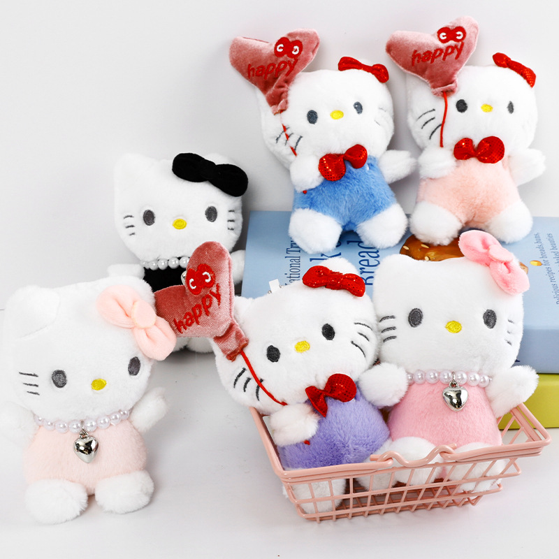 Trendy Cartoon Plush Heart Cat Popular Valentine's Day Handmade Bouquet DIY Accessories Floral Materials