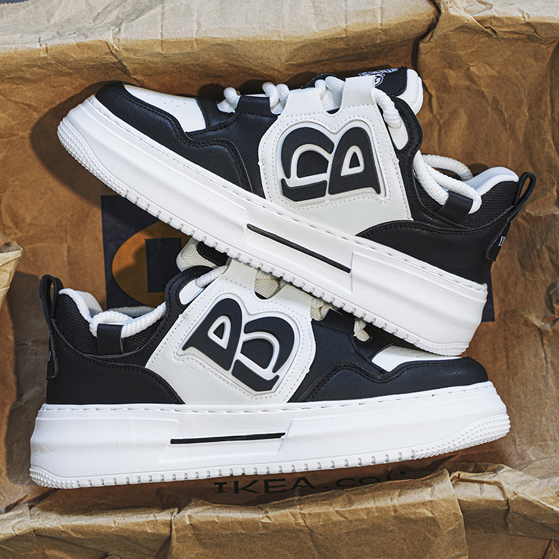 Men's Shoes Autumn Breathable 2024 New Korean-style Trendy All-match Sports Casual Sneakers for Students Elevated White Trendy Shoes