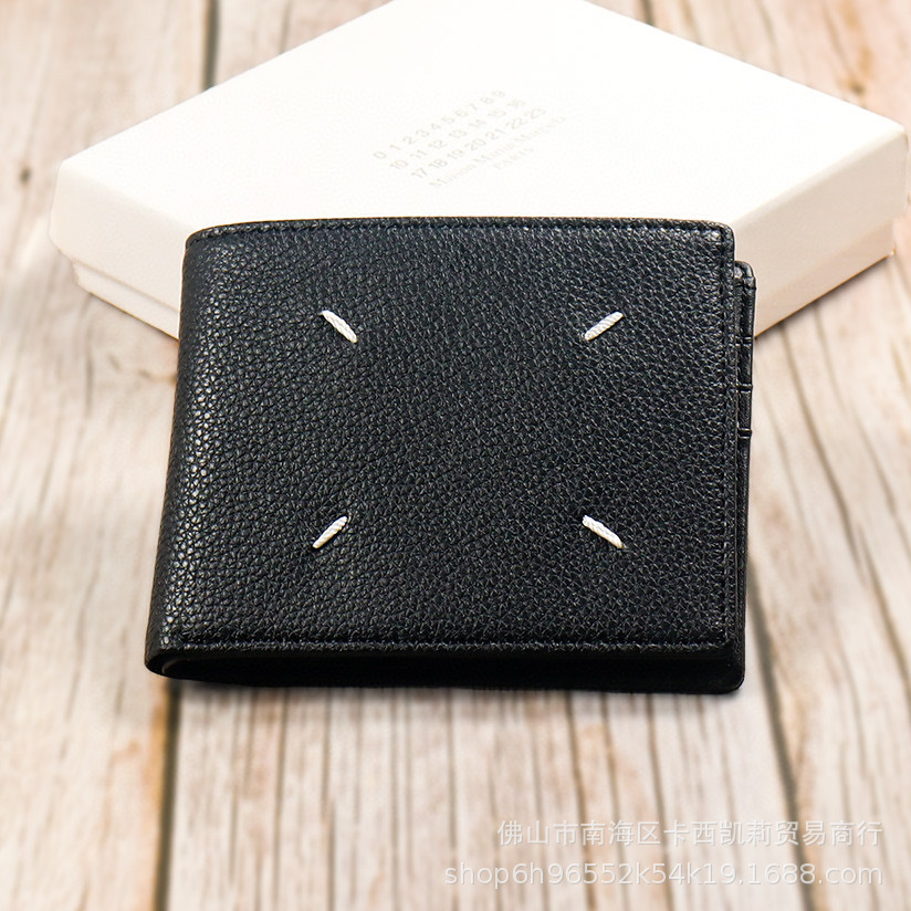 Maggie Style 2025 first-layer cowhide short half-folding wallet multi-card wallet four-legged line card bag