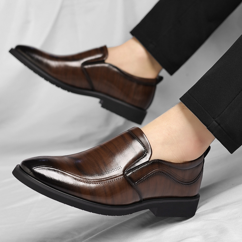 Men's Shoes 2025 Spring Breathable Slip-on Men's Commuter Work Shoes Business Dress Shoes