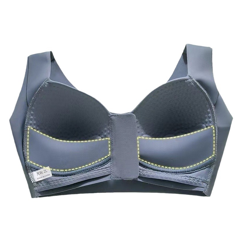 Cross-border seamless front buckle underwear plus size push up breast collection anti-sagging wireless vest beauty back wireless bra