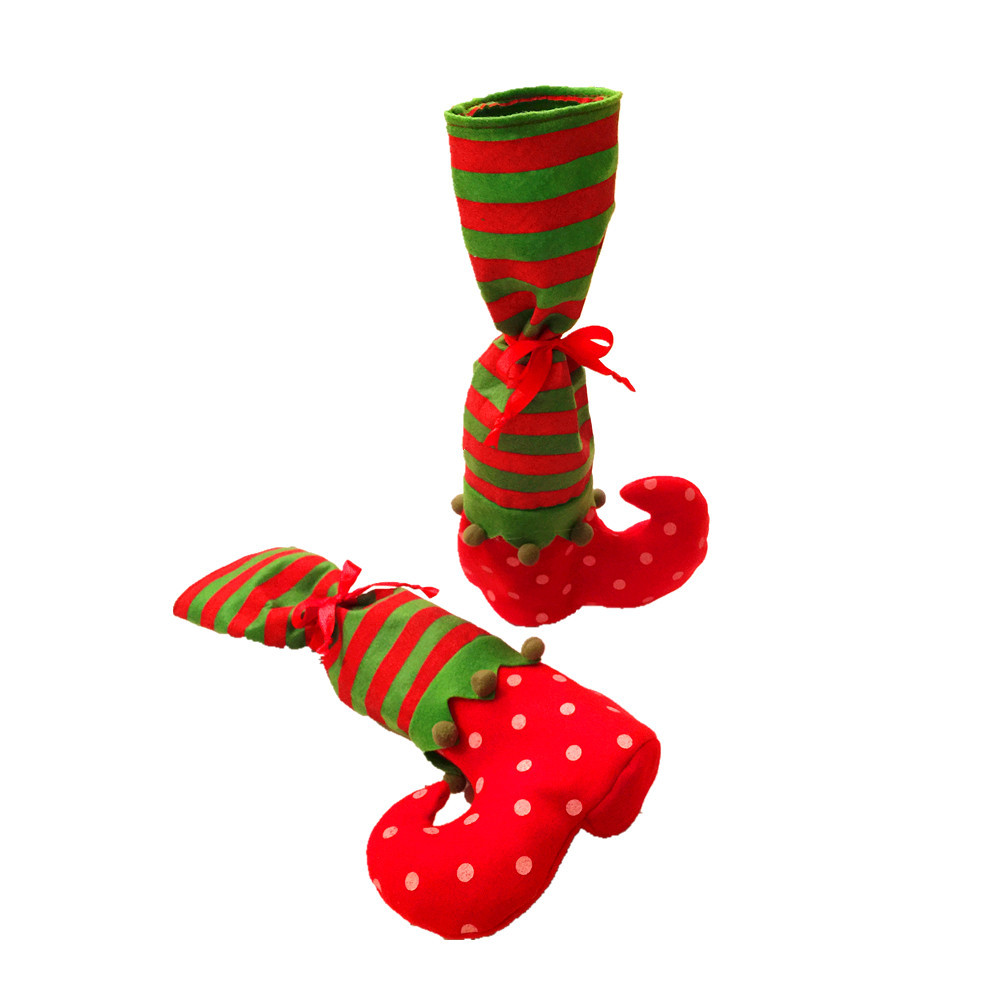New Wave Dot Striped Christmas Stocking Christmas Candy Bag Christmas Wine Bottle Bag
