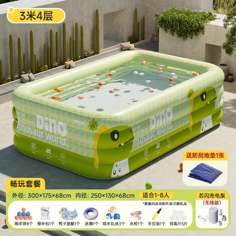 Picture of New Children's Home Outdoor Inflatable Swimming Pool Large Sun Protection Pool Thickened Environmentally Friendly Baby Swimming Pool