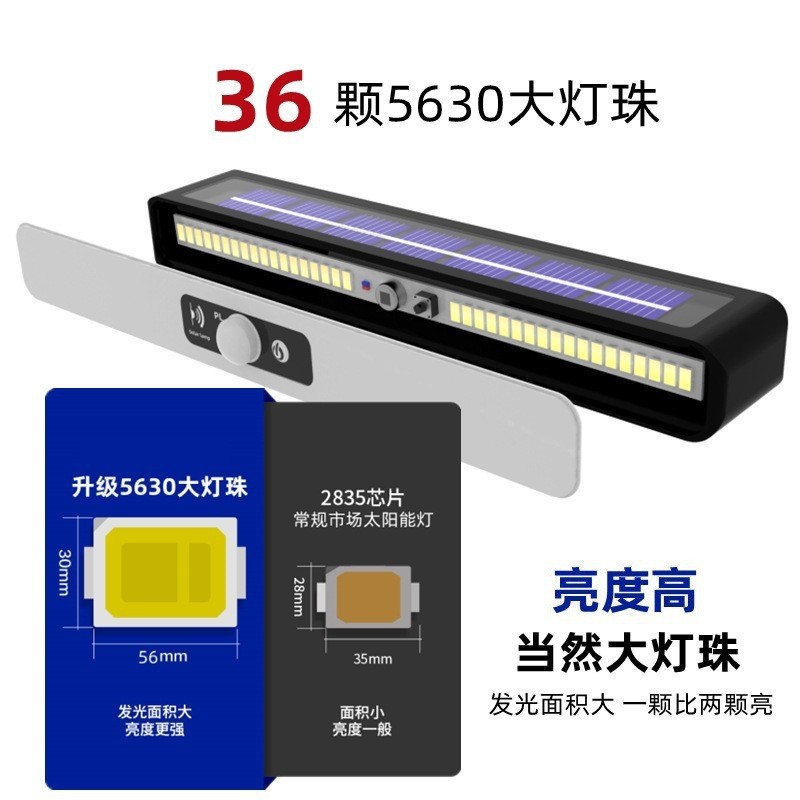 Picture of New Solar Clip Light Courtyard Garden Waterproof Outdoor Lighting Solar Human Body Induction Waterproof Wall Light