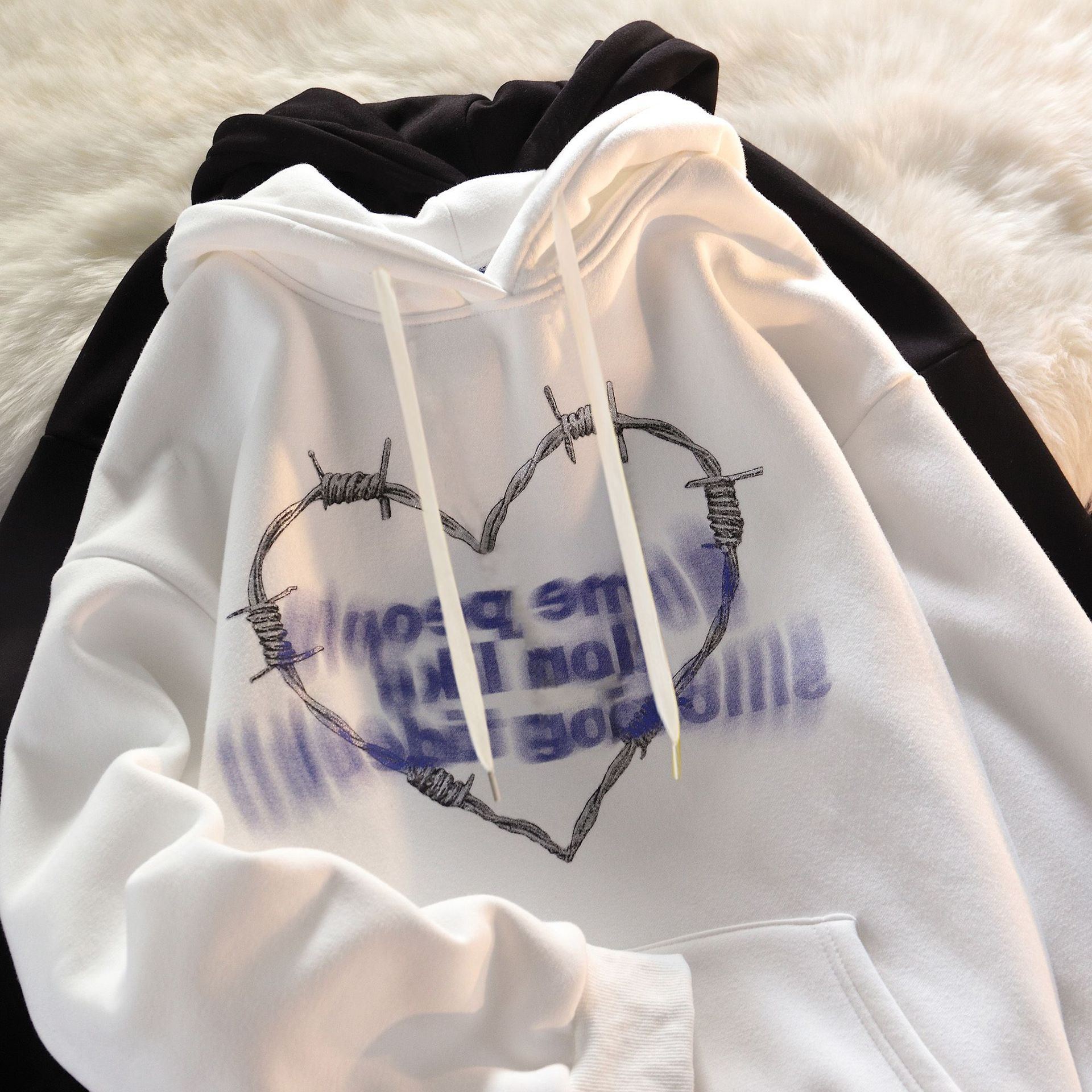Hooded Sweatshirt Women's 2024 Korean Cross-border New Letter Printed Loose Long-sleeved Top Student Pullover Coat Trendy