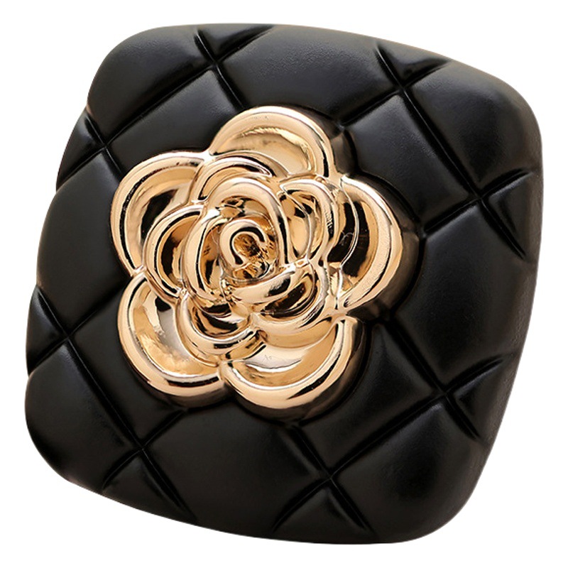 Chanel Style Diamond Square Camellia Metal Button Jacket Decorative Button Bow Coat Decorative Button