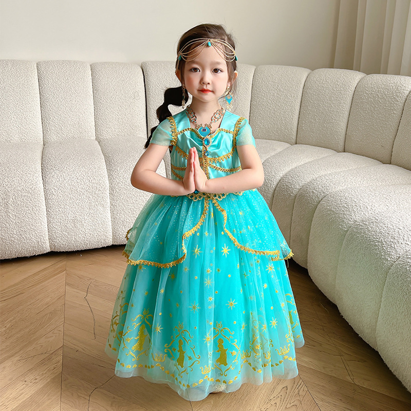 Picture of Girls' Dress 2023 Summer European and American Foreign Trade Children's Wear Halloween Costume Children's New Princess Jasmine Dress