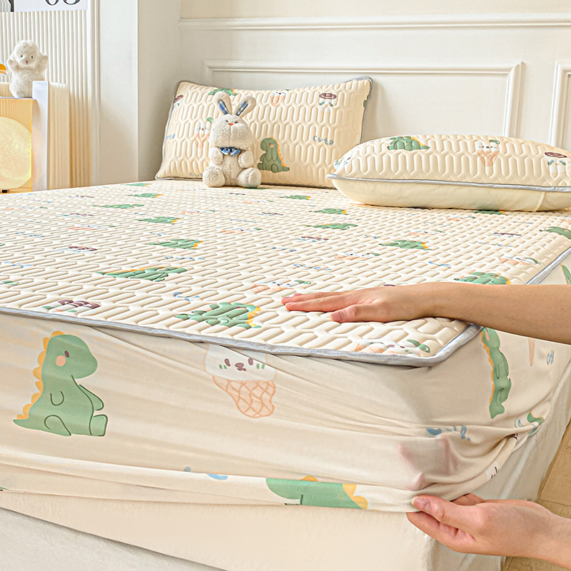 Picture of Class a Natural Latex Mat Set Air-Conditioned Mat Three-Piece Set Fitted Sheet Student Dormitory Summer Quilt Washable