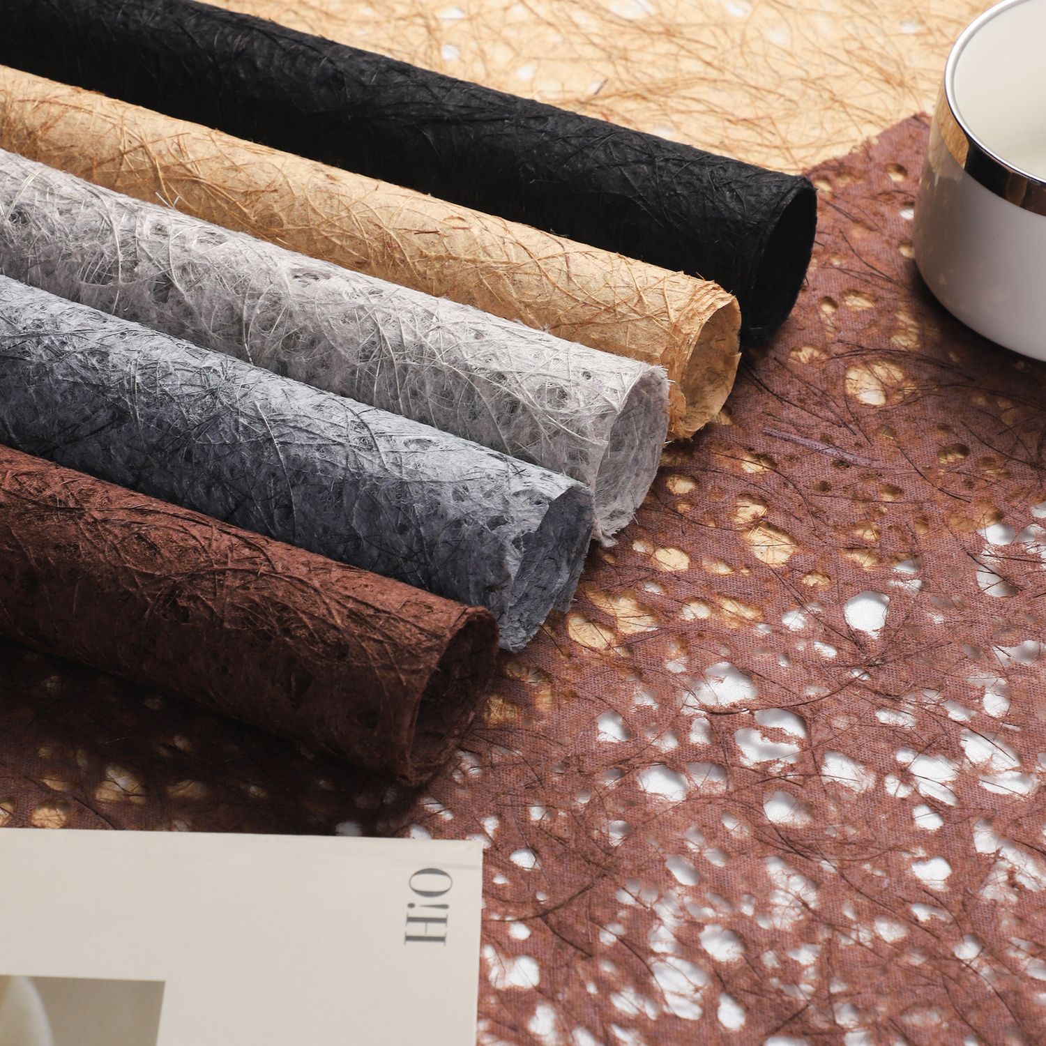 Hemp Cardboard Cut Out Dream Paper Hemp Silk Fiber Art Paper Falling Water Paper Handmade DIY Flower Shop Floral Art