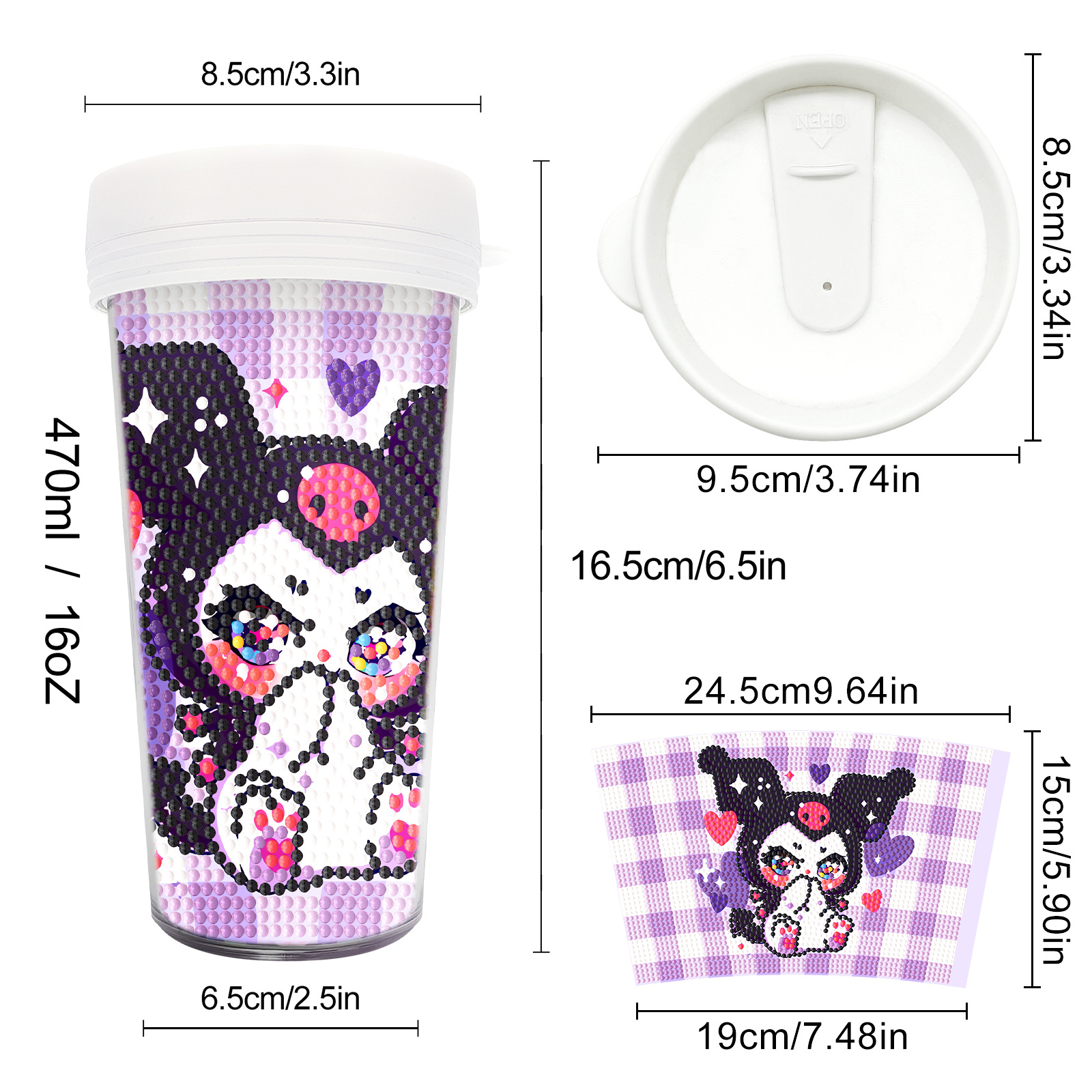 Picture of Diamond Painting Peripherals, New and Unique Cups, Cross-Border Supply, Diamond Stickers, Embroidery, DIY Handmade Full Diamond Creative Decorative Paintings Wholesale