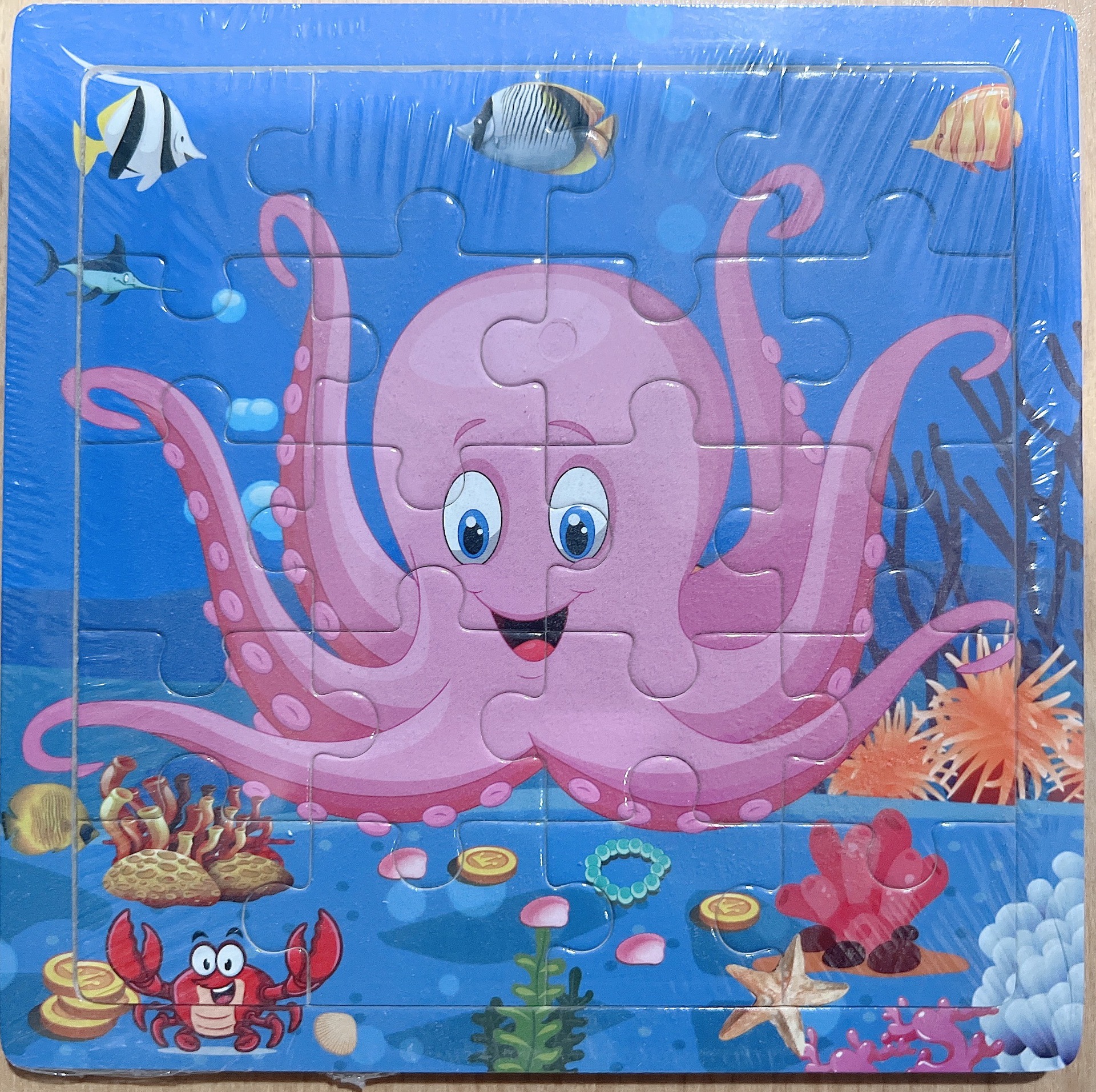 Picture of 20 Pieces of Wooden Kidsren's Intellectual Toys, Wooden Puzzles, Cartoon Animals, Street Stall Toys, Factory Direct Supply