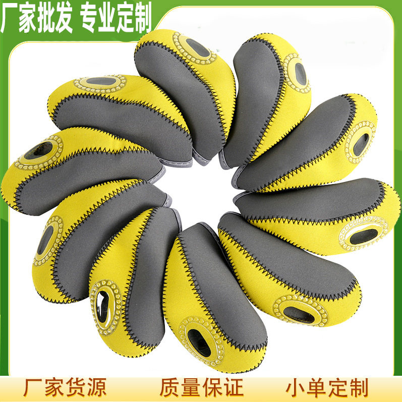 Golf Two-Color Club Cap Cover: golfheadcover, iron club cover, club cover, protective clubhead cover, ball cap