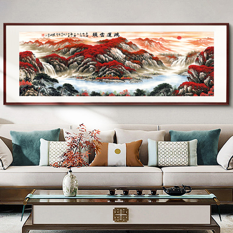 Lucent strike "living room decorative painting sofa background hanging painting large landscape Chinese painting teahouse office mural