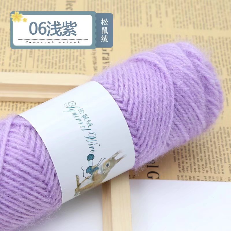 Picture of 75g squirrel wool thread bright silk thread hand-woven hook thick mohair scarf hat shawl fluffy wool ball