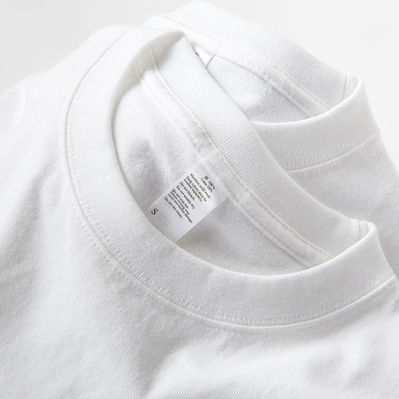 Picture of New 220g thick shoulder cotton crew neck short sleeve T-shirt white top base shirt summer women's wholesale