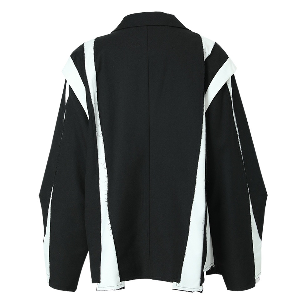 Deconstructing stitching design oversize profile suit jacket women's autumn New irregular frayed suit fashion