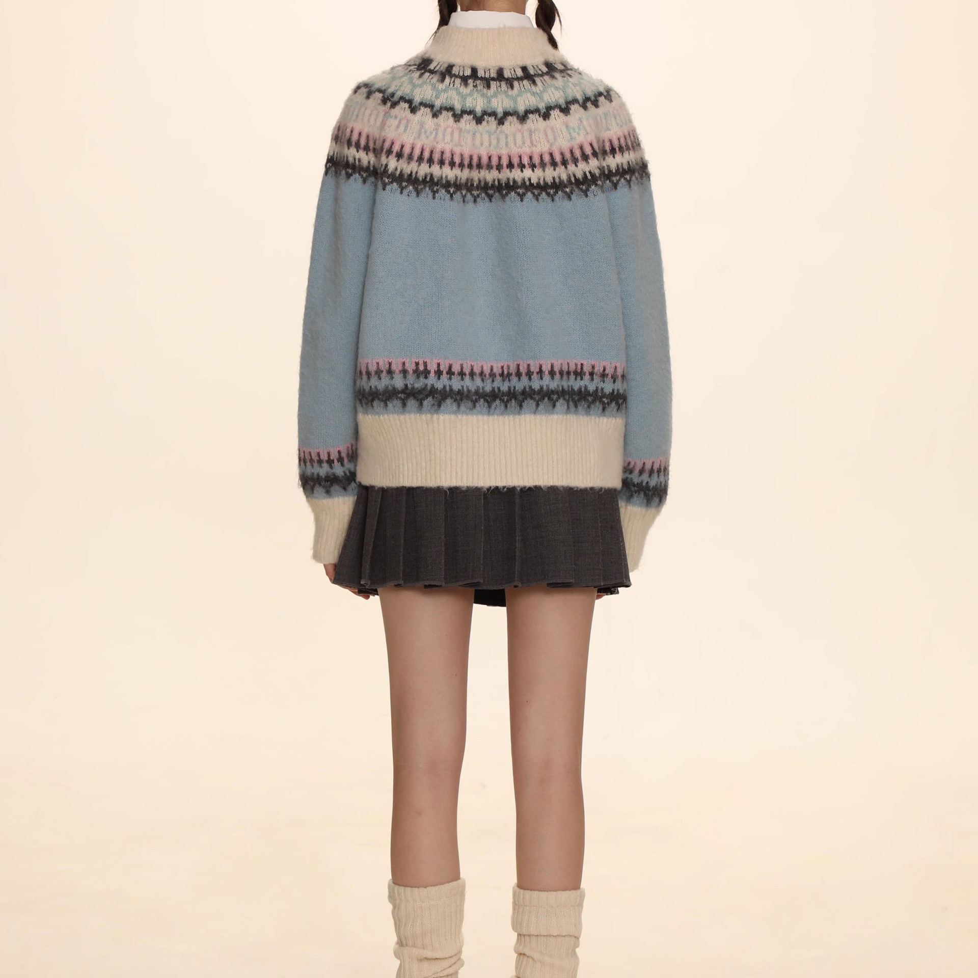 Picture of Moromoro winter New soft glutinous atmosphere sweater coat women's fairisland round neck zipper knitted cardigan