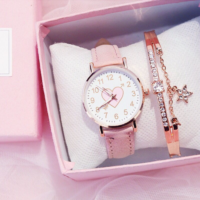 Unicorn Watch Girls ins Style Middle School Students Not Waterproof Cute Piercing Heart Japanese Internet Celebrity Sakura Korean Style