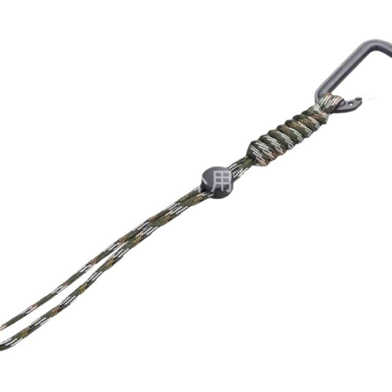 Cross-border new outdoor backpack hook carabiner hand-woven umbrella rope outdoor emergency umbrella rope key anti-lost rope