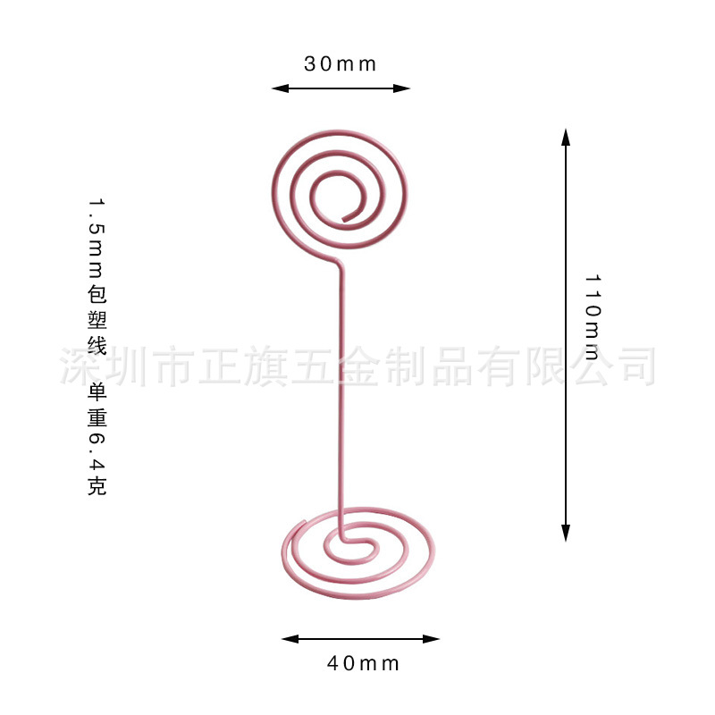 Picture of 8 spot pink heart-shaped wedding note holder round business card holder cactus seat card holder message holder