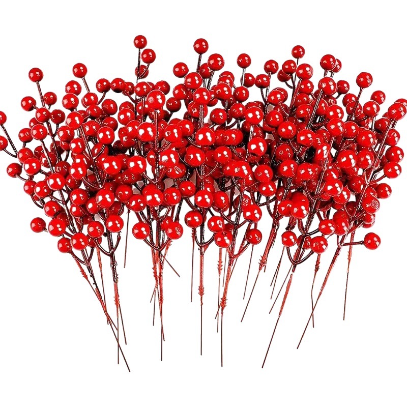 Picture of Simulated Fortune Fruit, Holly Fruit, Red Fruit, Auspicious Red Berries, Wedding Home Christmas Decoration, Cross-Border Wholesale Wedding