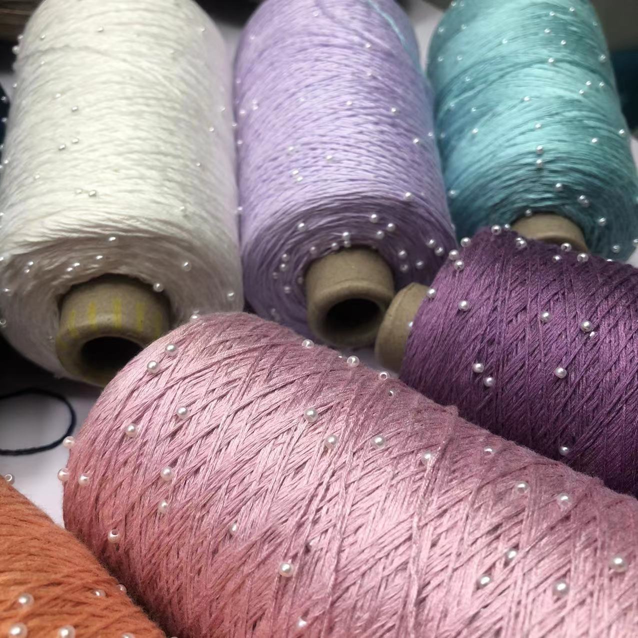 Light Luxury Silk Cotton Pearl Beads Lace No. 6 Thick Summer Crocheted Wool Hand-knitted Needle