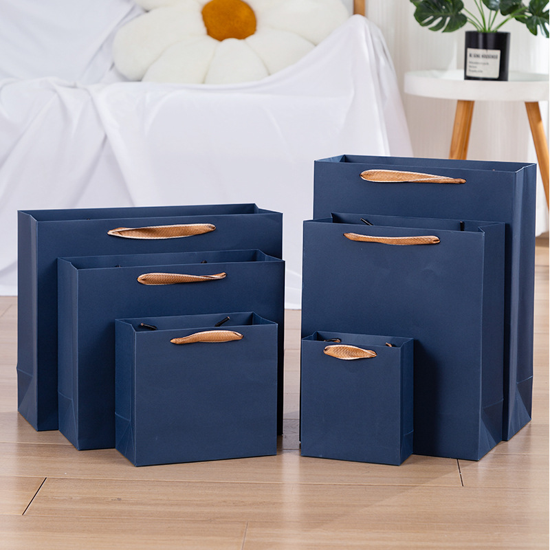 Picture of High-end specialty paper tote bag light luxury gift bag paper bag dark blue tote bag