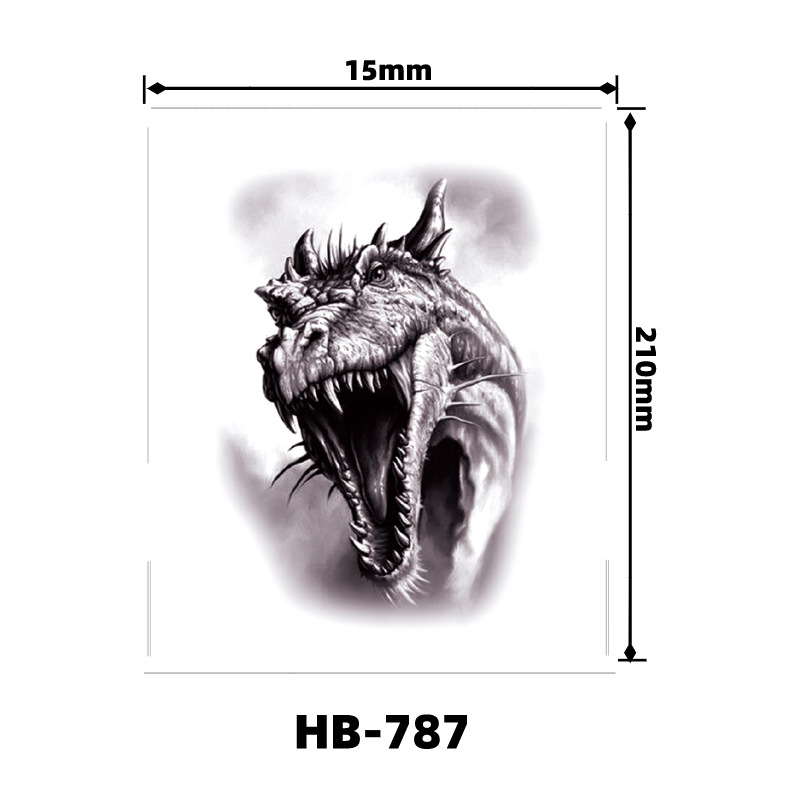 Picture of Factory wholesale tiger blood wolf head tattoo stickers to map custom small fresh English letters cartoon pattern stickers