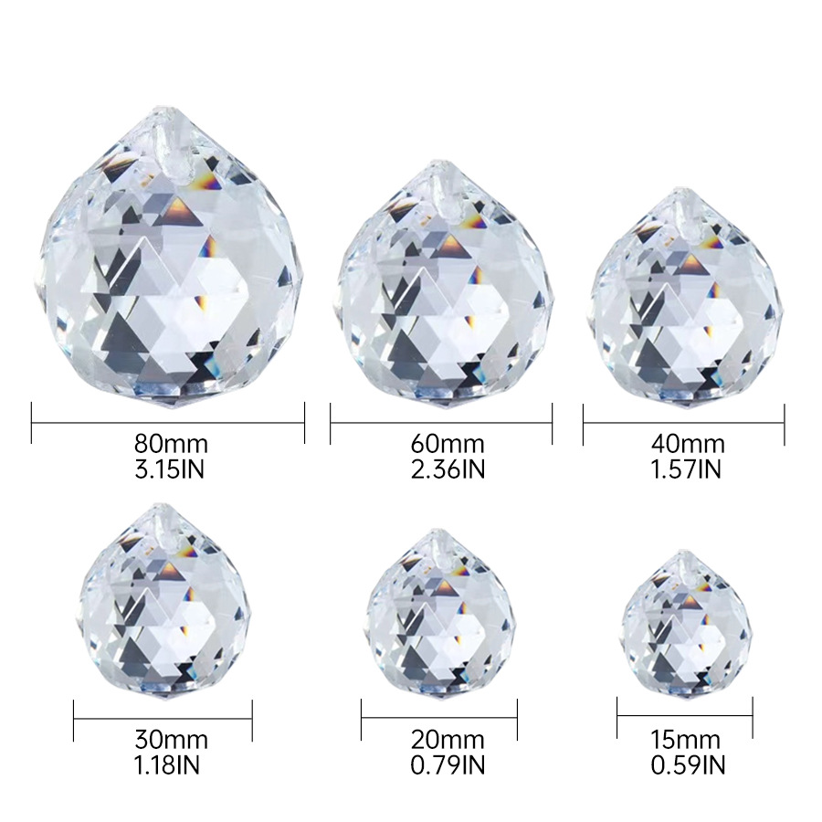 Picture of Wholesale Crystal Lighting Ball 15.20.30.40.50.60.70.80.100 Machine-Grinding Transparent Faceted Crystal Ball