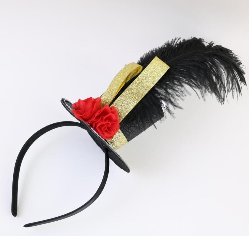 Picture of New Halloween Decorative Headband Masquerade Birthday Party Feather Hat Headband Pie Decoration Props