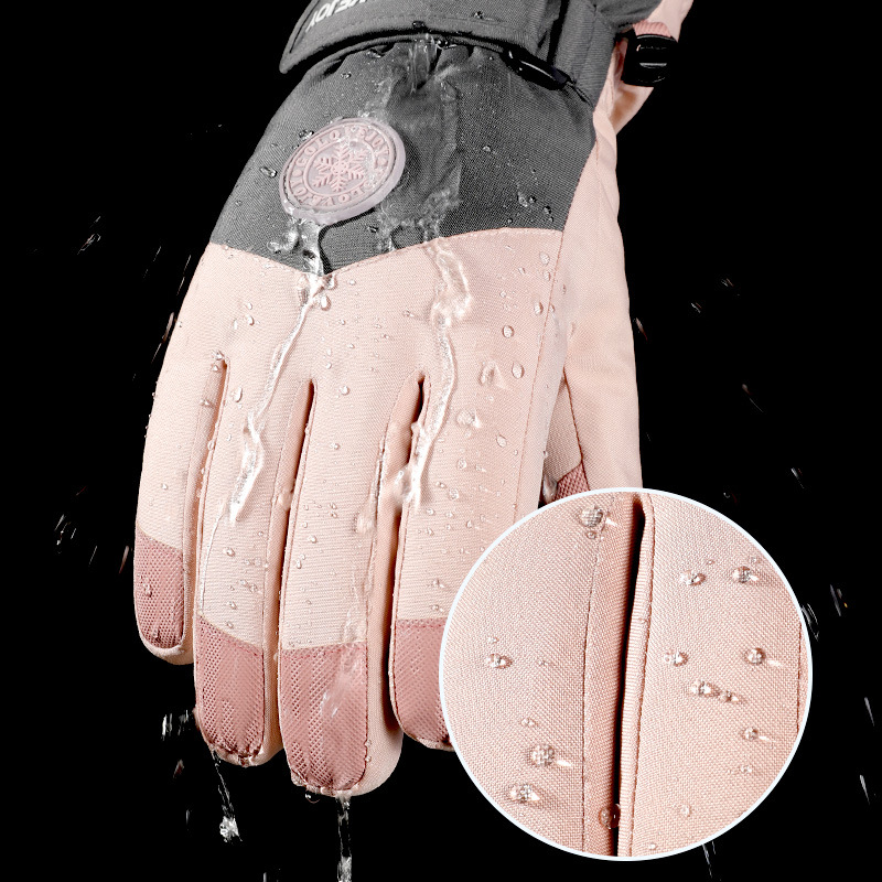 Picture of Winter skiing warm gloves men and women outdoor riding touch screen fleece-lined cold windproof electric car gloves SK15