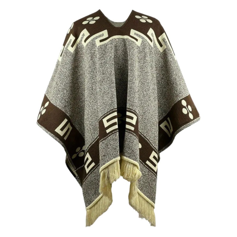 Foreign trade plus size loose slimming positioning fashion cloak tassel accessories dress
