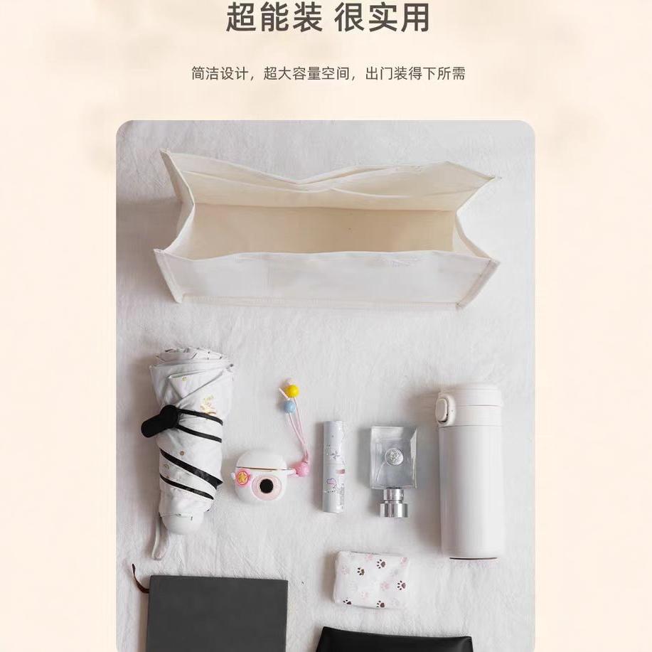 Solid Color Simple Canvas Inner Bag Large Capacity Multi-Layer Storage Bag Built-in Bag Desktop Fit Bag Lightweight