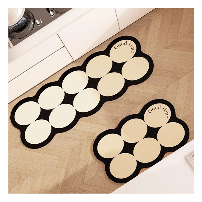 Household Wear-resistant Diatom Mud Mat Cartoon Funny Animal Kitchen Mat Easy-care Absorbent Anti-slip Mat for Hair