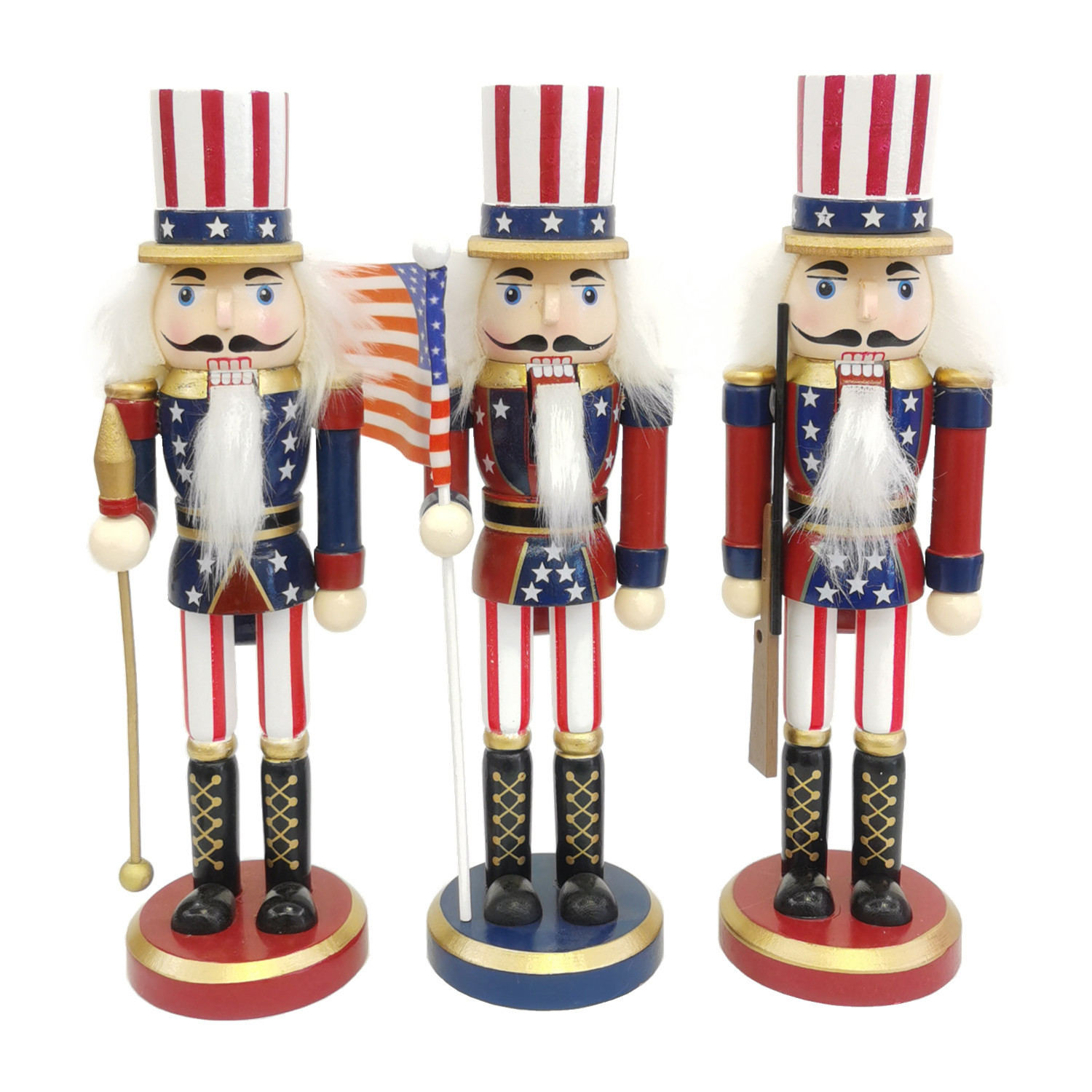 25.5cm High Spot American Soldiers Nutcracker Puppet Ornaments Home Ornaments Christmas Cross-border Hot Selling