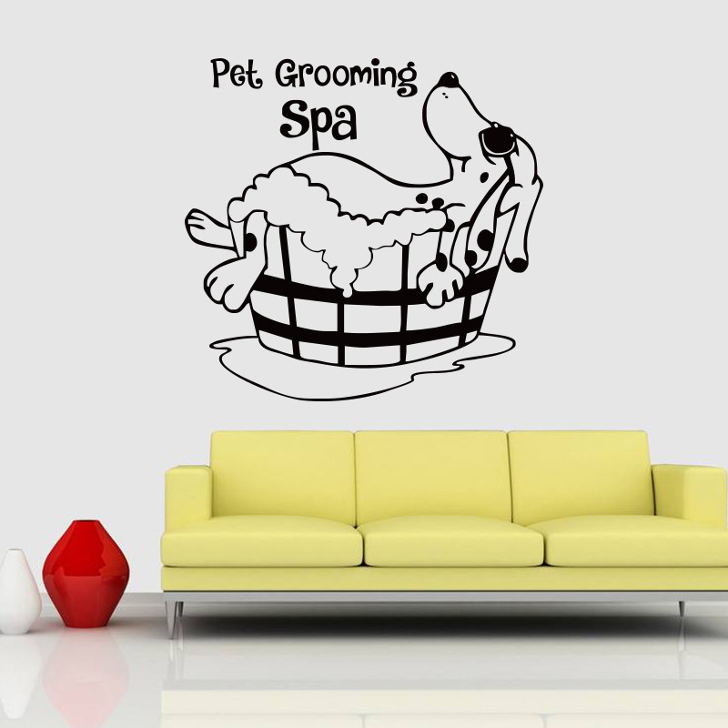 Hot New Dog Bath Personality Wall Stickers Bedroom Living Room Removable Amazon Decorative Paper to Customize