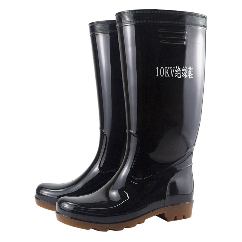 Golden Oak Victory Brand 10Kv Mid-Tube Rain Boots Waterproof Rubber Shoes Electric Insulated Water Shoes Construction Site Electrician Labor Protection Anti-Slip Rain Boots