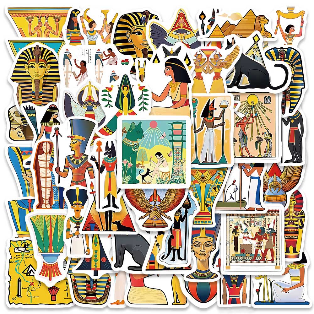 50 ancient Egyptian culture stickers luggage laptop waterproof DIY decorative graffiti stickers