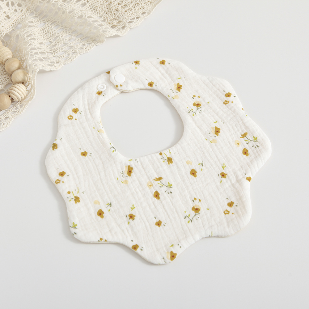 Picture of Han Feng 6-layer cotton gauze petal bib Zou Zou cloth saliva towel 360 degree newborn bib baby anti-spitting milk towel