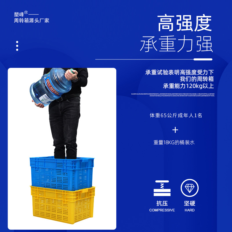 Picture of Plastic dislocation basket cold storage full semi-closed solid dislocation frame can be inverted nesting aquatic plastic basket group purchase to buy vegetables